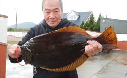 20251123 ヒラメ60㎝釣れる　白浜渡船